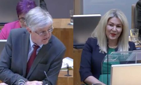 Mark Drakeford and Laura Anne