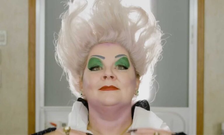 Melissa McCarthy in makeup as Ursula in The Little Mermaid