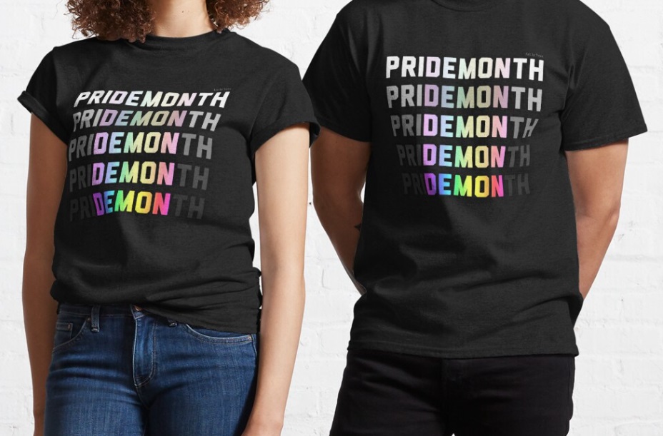 Vous pouvez en fait acheter un t-shirt de ce mème ‘Demon’ du mois de la fierté The Pride Month 'Demon' meme was designed by a queer, non-binary artist.