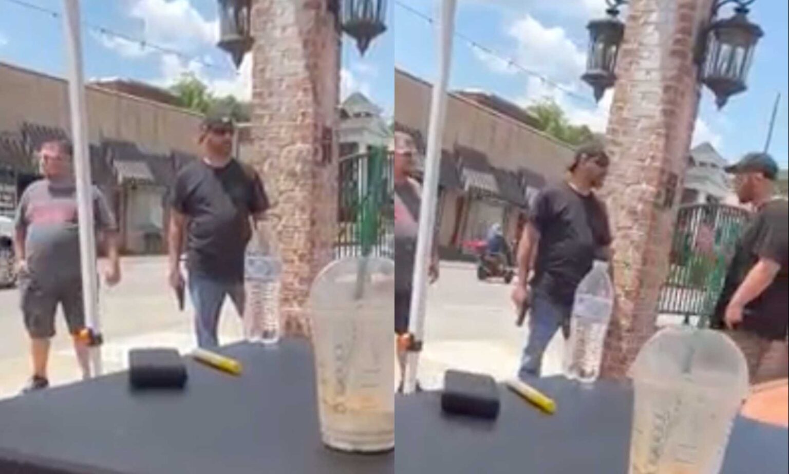 Un membre présumé du Ku Klux Klan tire une arme sur un manifestant LGBTQ + dans une vidéo effrayante A man holding a gun