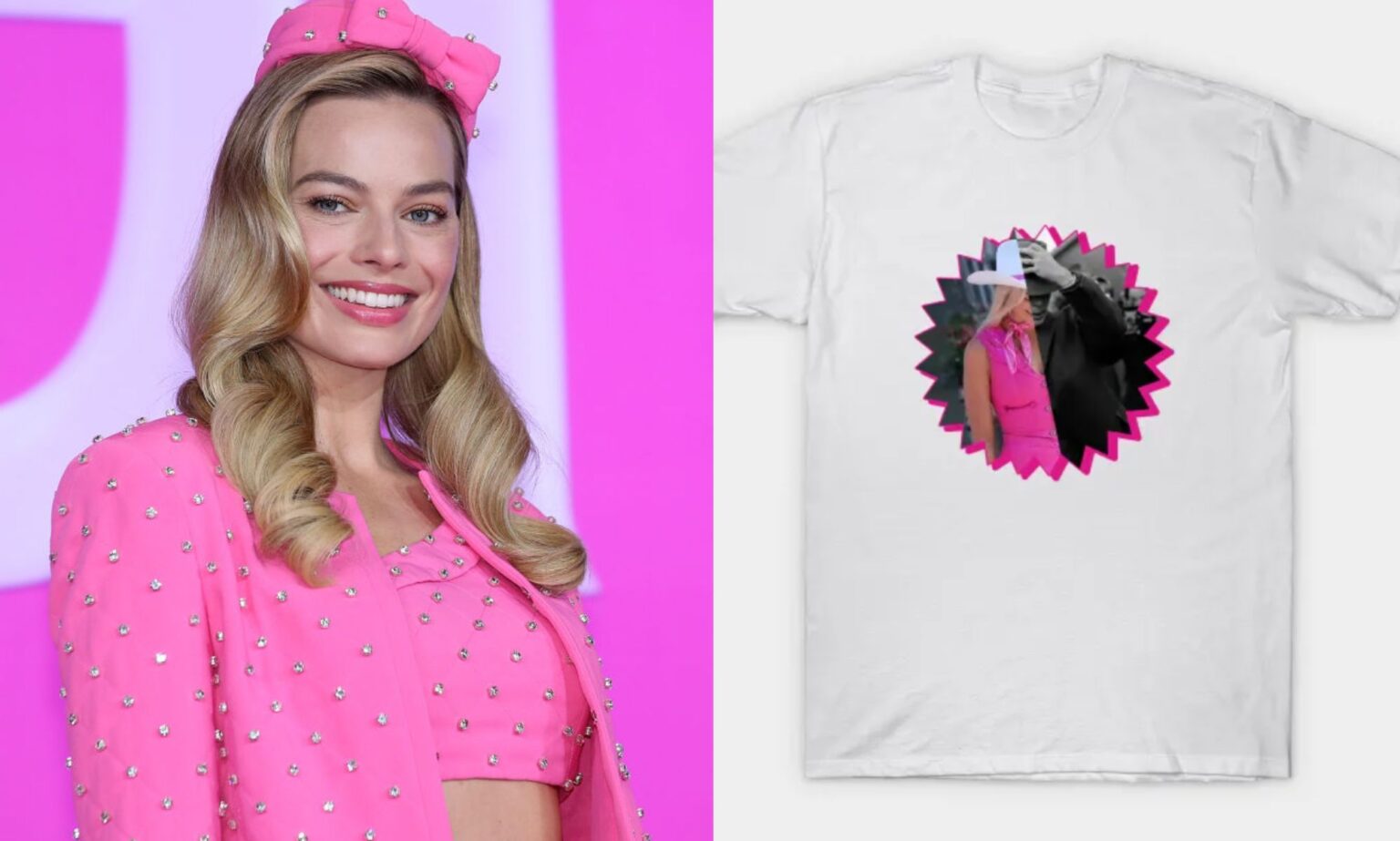 Margot Robbie a eu la meilleure réaction au t-shirt Barbie x Oppenheimer d’un fan Margot Robbie had the best reaction to a fan