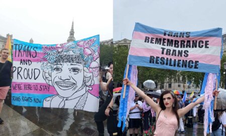 Trans+ Pride in London placards