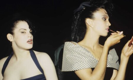 Carmen Xtravaganza (right) at a drag ball in 1988 in Harlem, New York City, New York.