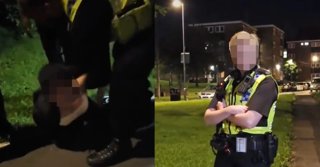 « Allez combattre le vrai crime »: la police du West Yorkshire sous pression suite à une plainte pour l’arrestation d’une fille autiste Pixelated images show police officer arresting girl