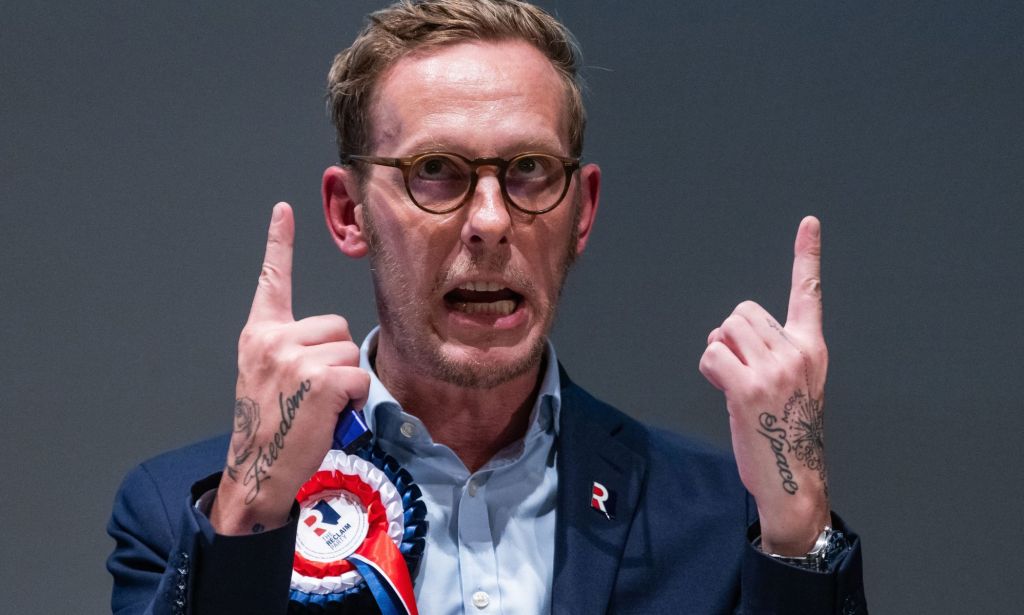 Laurence Fox photographiée lors d'un événement de campagne pour sa candidature électorale à Uxbridge.
