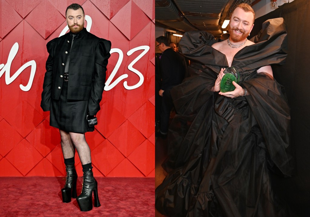 Sam Smith dans leurs tenues des British Fashion Awards. 