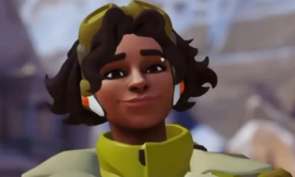 Une capture d'écran du jeu vidéo Overwatch 2 du personnage LGBTQ+ Venture à l'écran