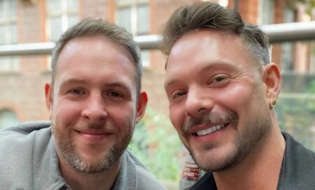 Paul Atkins and John Whaite in a selfie.