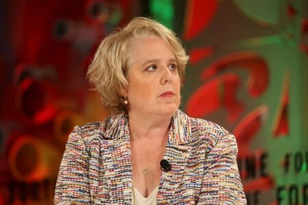 Image shows Roberta Kaplan onstage at the Fortune Most Powerful Women Summit 2018 at Ritz Carlton Hotel on October 2, 2018 in Laguna Niguel, California. (Photo by Phillip Faraone/Getty Images for Fortune)