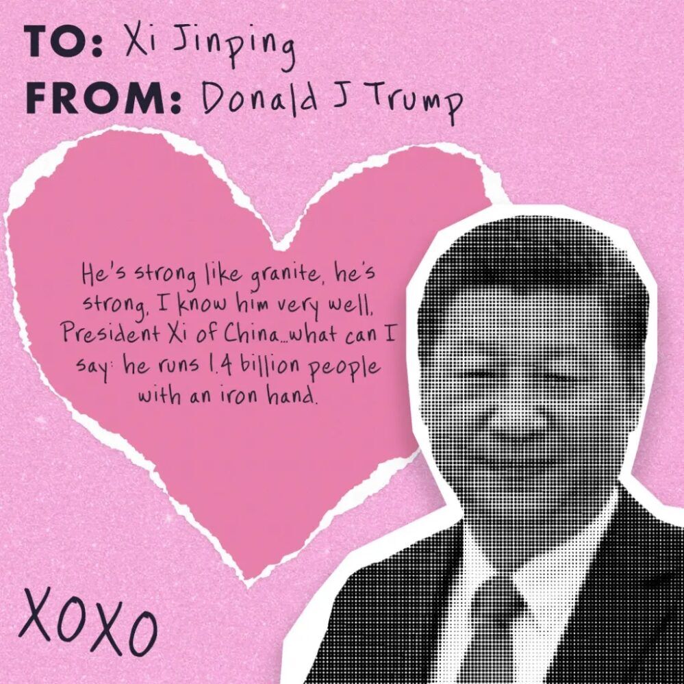 Cartes de Saint-Valentin de Nikki Haley, de l'ancien président Donald Trump aux dirigeants dictatoriaux du monde.