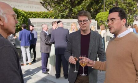 Larry David, Sean Hayes, and Dan Levy in Curb Your Enthusiasm