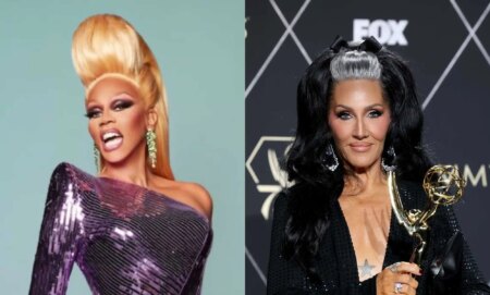 Drag Race Down Under host RuPaul (left) and Michelle Visage (right)