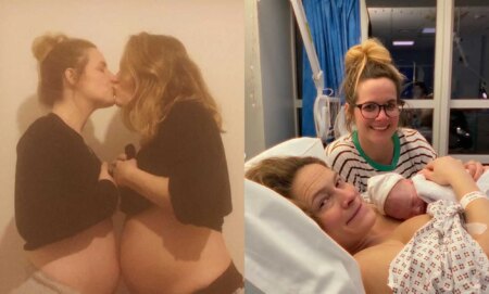 Emily Patrick and Kerry Osborn have made history in the UK by being the first to give birth to each other’s babies.