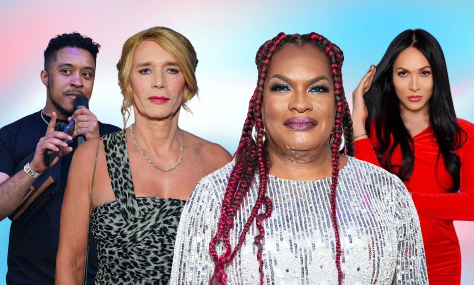 Journée de visibilité trans : 10 entrepreneurs trans et non binaires qui font des vagues en affaires This is a collage image of 4 trans and non-binary people