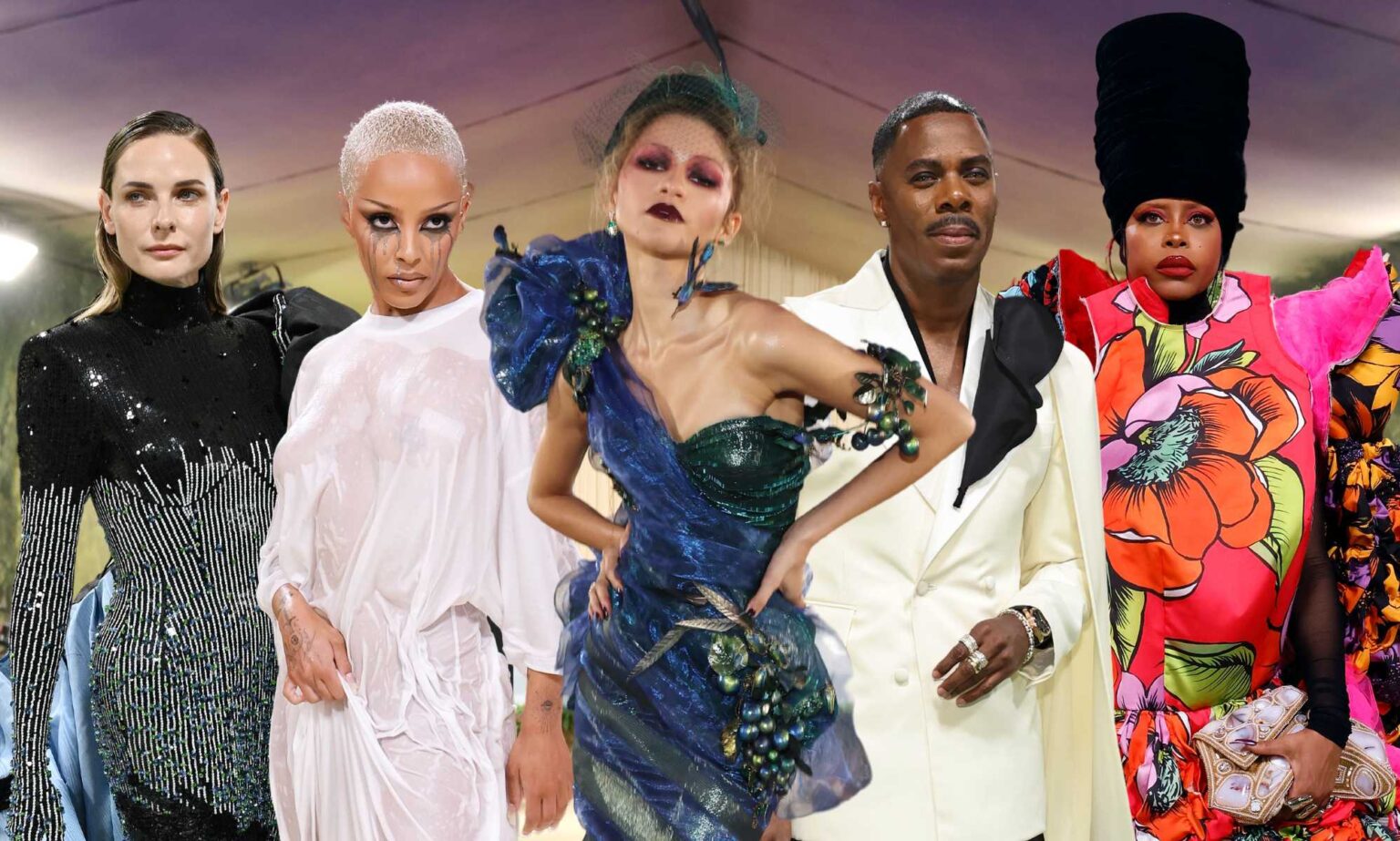 Met Gala 2024 : les looks les plus beaux et les plus audacieux du tapis rouge, de Zendaya à Lana Del Rey Met Gala 2024 red carpet look compositie image featuring Rebecca Ferguson, Doja Cat, Zendaya, Colman Domingo and Erykah Badu