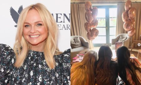 Emma Bunton (left) and a photo shared on Emma bunton's instagram account to mark her child tate's birthday.