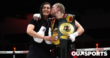 Lauren Price célèbre son titre mondial avec sa petite amie et camarade boxeur avec qui elle a affronté sur Tinder