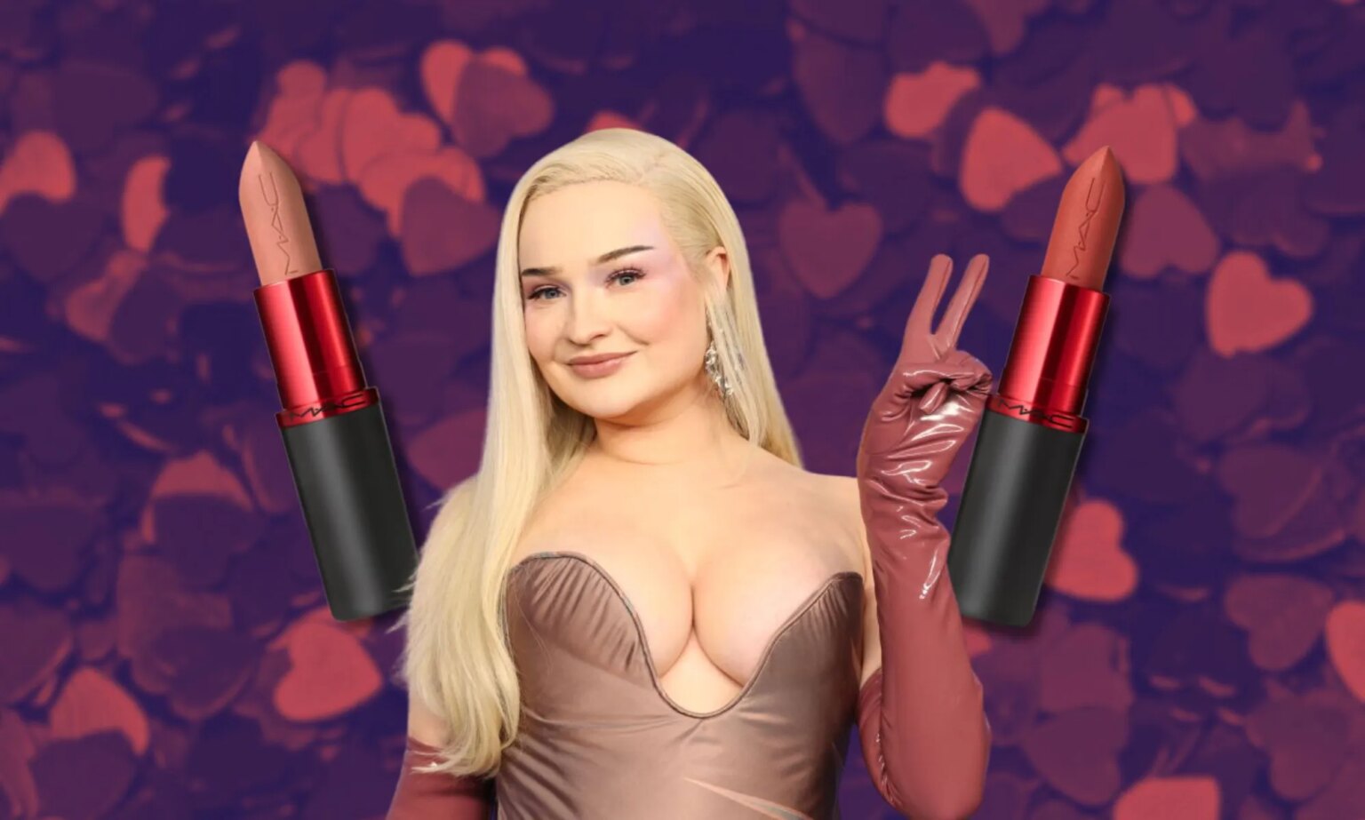 Kim Petras est le nouveau visage de la gamme emblématique de rouges à lèvres de MAC Cosmetics Kim Petras is the new face of Mac Cosmetics' iconic Viva Glam lipstick.