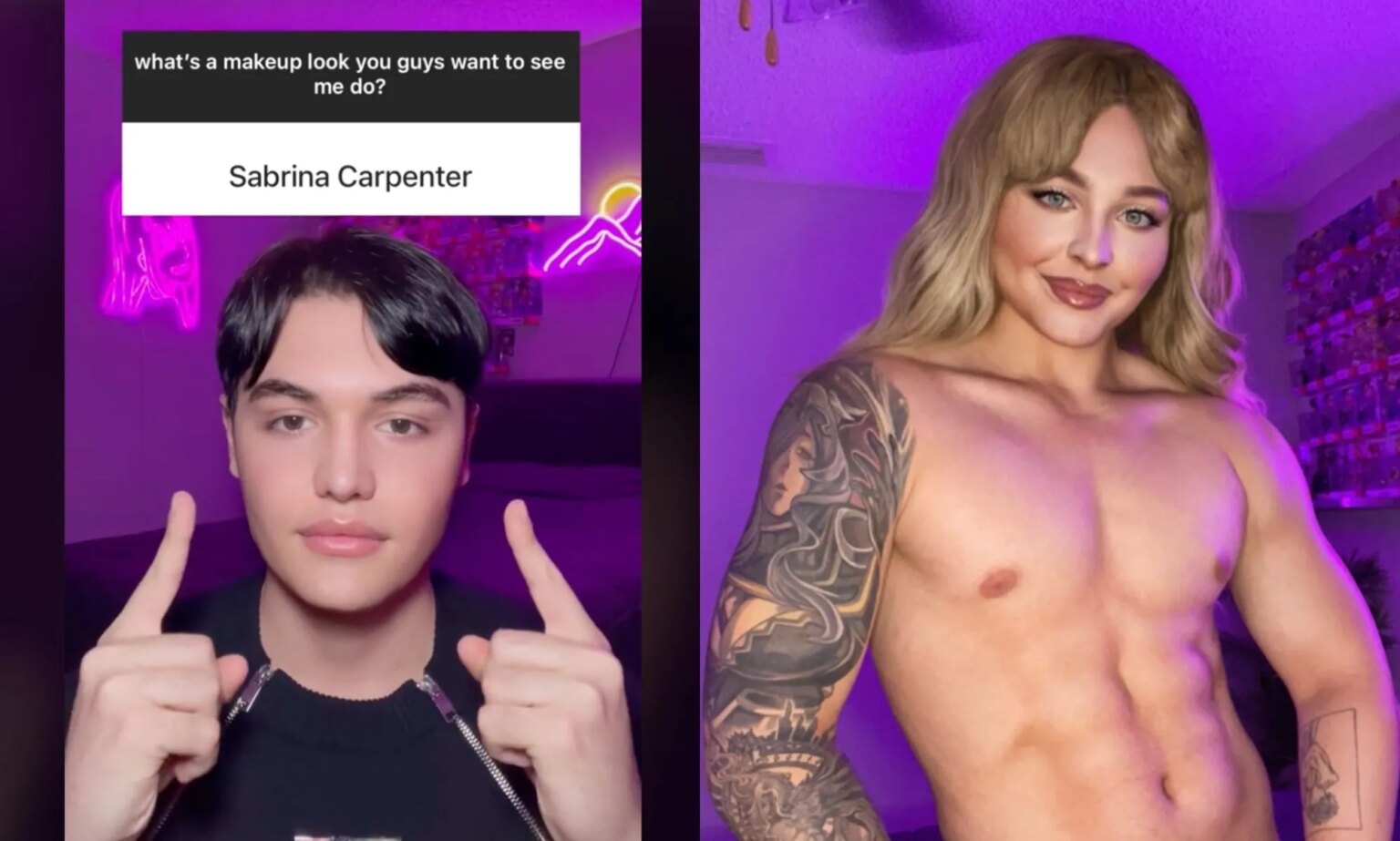 L'incroyable transformation du maquillage de la star de TikTok, Sabrina Carpenter, devient virale Christian Perez shows how to use makeup to transform into Sabrina Carpenter.