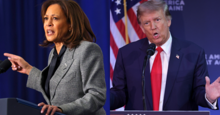 Kamala Harris a répondu aux opinions de Donald Trump sur la sanction de l'avortement.  (Getty)