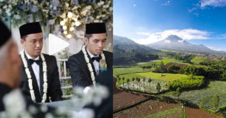 Une vidéo est devenue virale après avoir prétendu à tort que deux hommes s'étaient mariés dans une ville de Java, en Indonésie.  (TikTok/Getty)