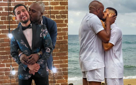 Les lutteurs professionnels AC Mack et Rico González se marient lors d'une cérémonie intime sur la plage