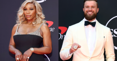 Photo partagée montrant Serena Williams et Harrison Butker.
