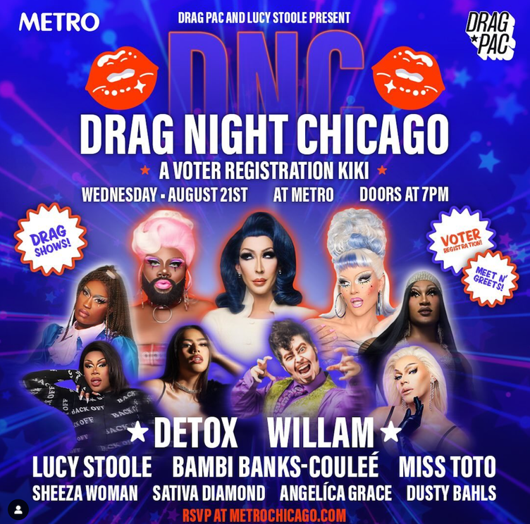 Une affiche promotionnelle pour l'événement Drag PAC DNC.
