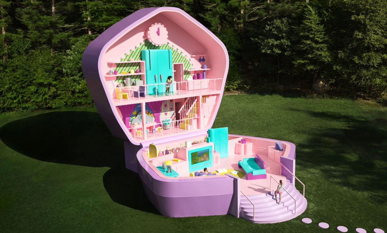 Les fans des années 90 peuvent désormais séjourner dans un Airbnb Polly Pocket grandeur nature This is an image of a real life Polly Pocket compact.