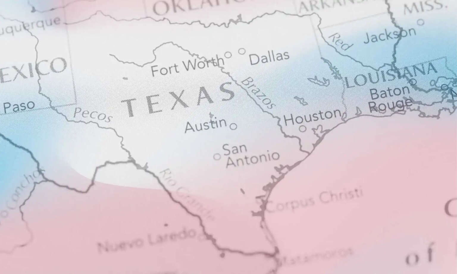 Les personnes transgenres du Texas ne peuvent pas changer de marqueur de genre sur leur permis de conduire Map of texas in trans colours