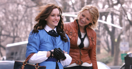 Blake Lively et Leighton Meester dans Gossip Girl. (Getty)