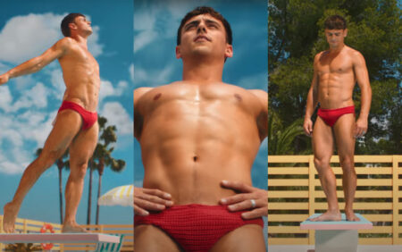 Tom Daley délivre un message important à l'aide de maillots de bain tricotés