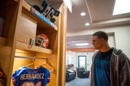 Josh Rivera as Aaron Hernandez in American Sports Story.