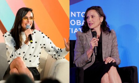 Liz Plank (left) and Gretchen Whitmer (right)