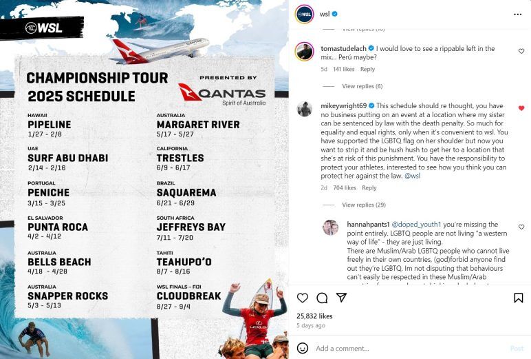 Publication Instagram de Mikey Wright