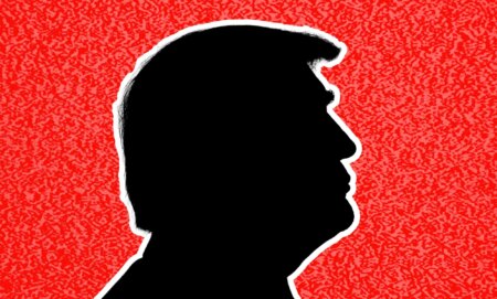 An edited silhouette of Donald Trump.