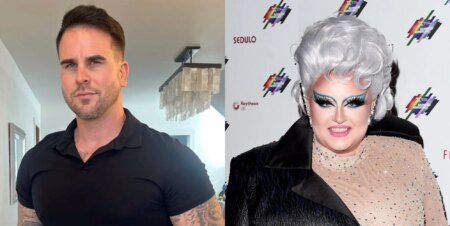 An image composite featuring Josh Seiter in a selfie and Victoria scone smiling on a red carpet