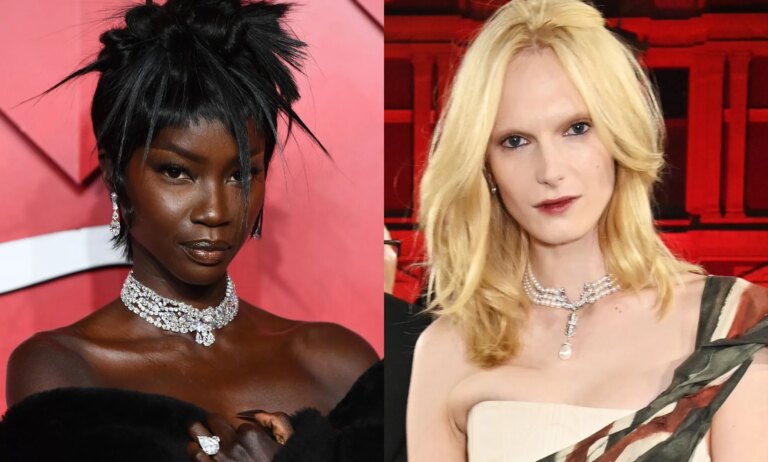Anok Yai and Alex Consani at the Fashion Awards in 2024.