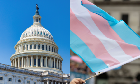Des militants transgenres organisent un sit-in de protestation au Capitole américain contre une proposition d'interdiction des toilettes