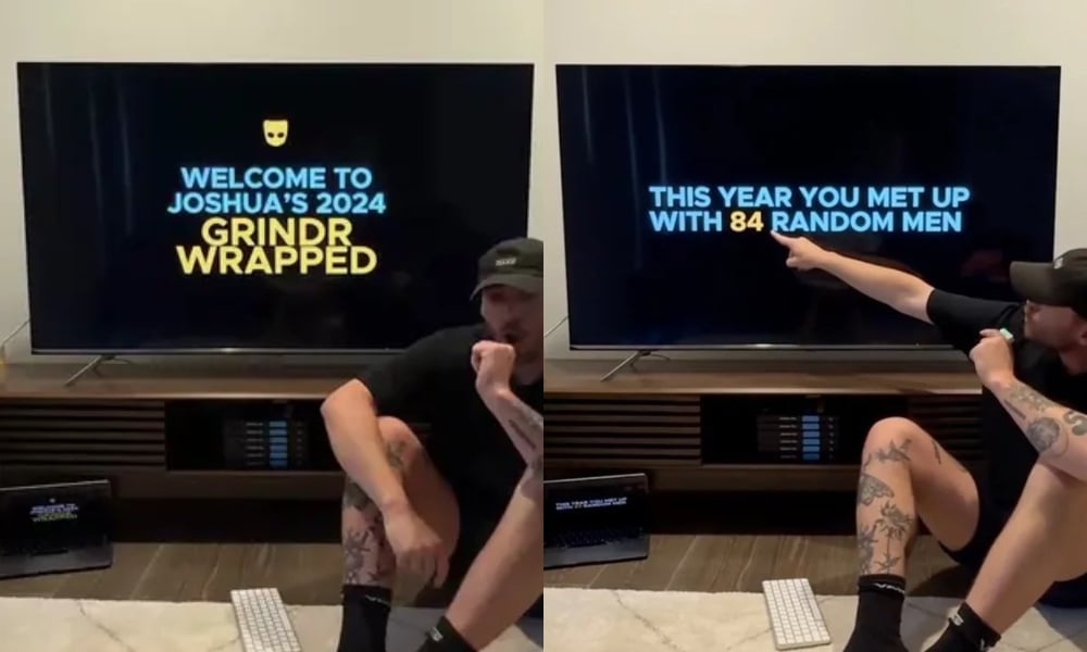 TikToker révèle des résultats surprenants « Grindr Wrapped » et s'ouvre sur la culture du branchement TikToker Reveals Surprising ‘Grindr Wrapped’ Results, Opens Up About Hookup Culture