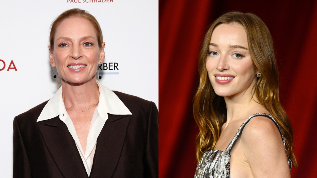 Uma Thurman et Phoebe Dynevor sur des photos séparées sur un tapis rouge