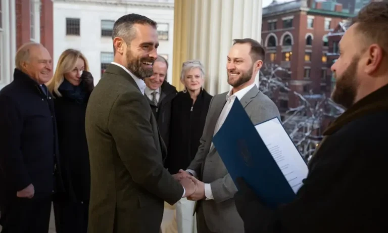 Brian Sims et Alex Drakos se sont mariés lors d'une cérémonie historique et appellent à l'action dans un contexte d'incertitude croissante pour les droits LGBTQ+