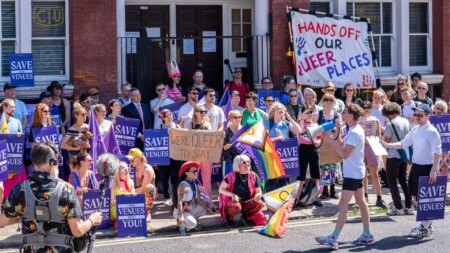 More than a hundred people showed up to a rally to save Bethnal Green Working Men’s Club in July 2024