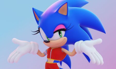 A render of Trans Fem Sonic.