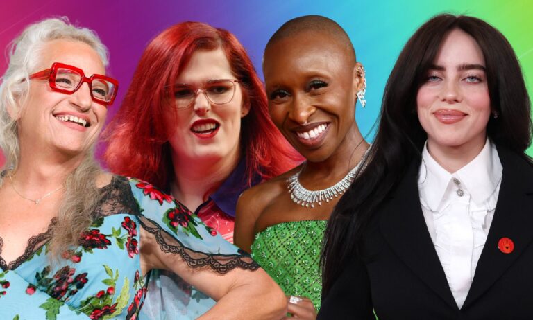 A mock-up image of Harper Steele, Noa-Lynn van Leuven, Cynthia Erivo, and Billie Eilish.