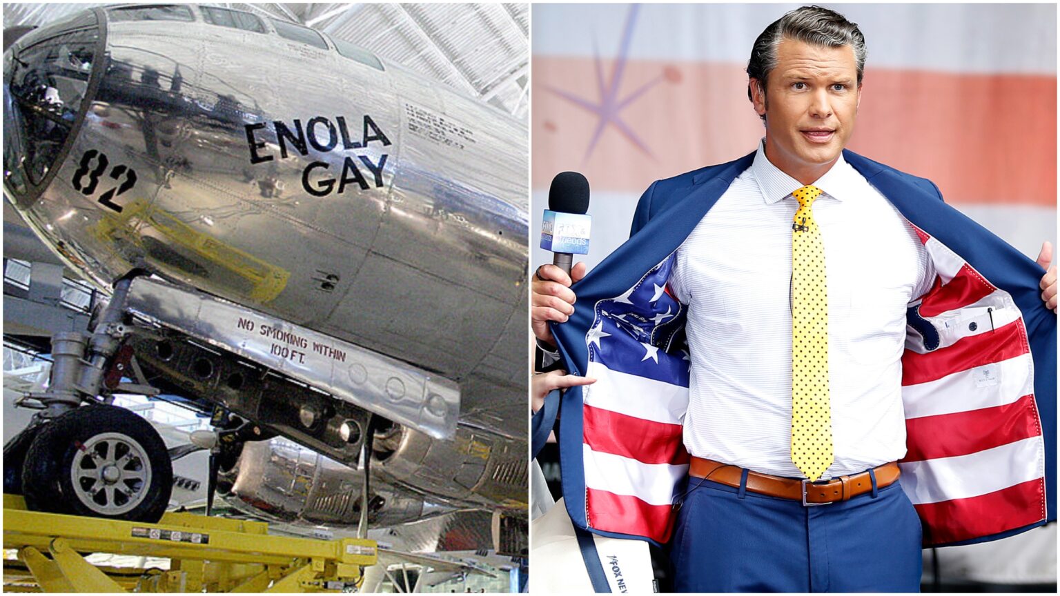 Image du bombardier d'Hiroshima «Enola Gay» parmi des milliers de personnes supprimées dans la répression militaire dei dei «bonkers»