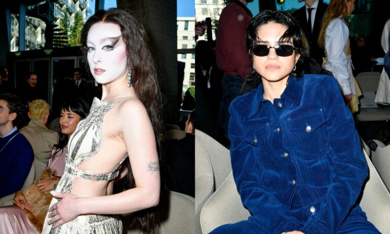 Chappell Roan (left) and Sasha Calle (right) at the Rabanne show at Paris Fashion Week
