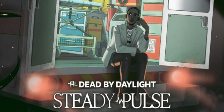 New Dead By Daylight character Orela Rose sits in the back of an ambulance with one hand on her face looking into the distace.