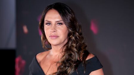 Karla Sofía Gascón poses for photo during a Press Conferece of