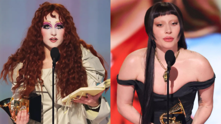 Lady Gaga is reflecting on a special moment from the 2025 Grammy Awards when she met up-and-coming queer artist Chappell Roan and shared an encouraging message of support.